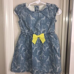 Gymboree denim giraffe dress with bow